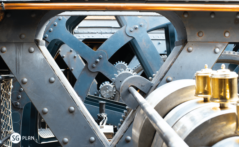 equipamento industrial em funcionamento