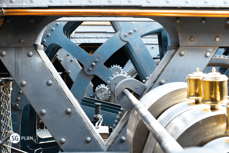 equipamento industrial em funcionamento