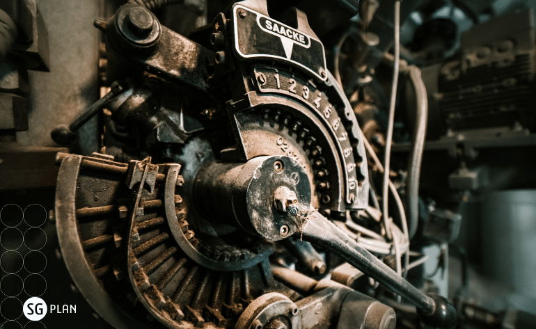 mecânica de um equipamento industrial